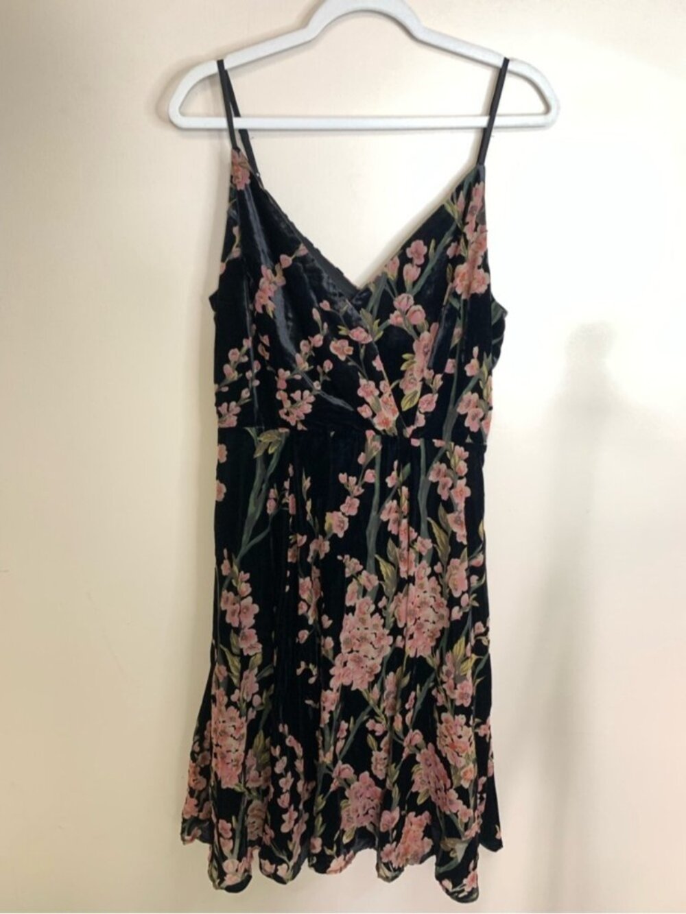 Dex Floral Velvet Midi Dress M